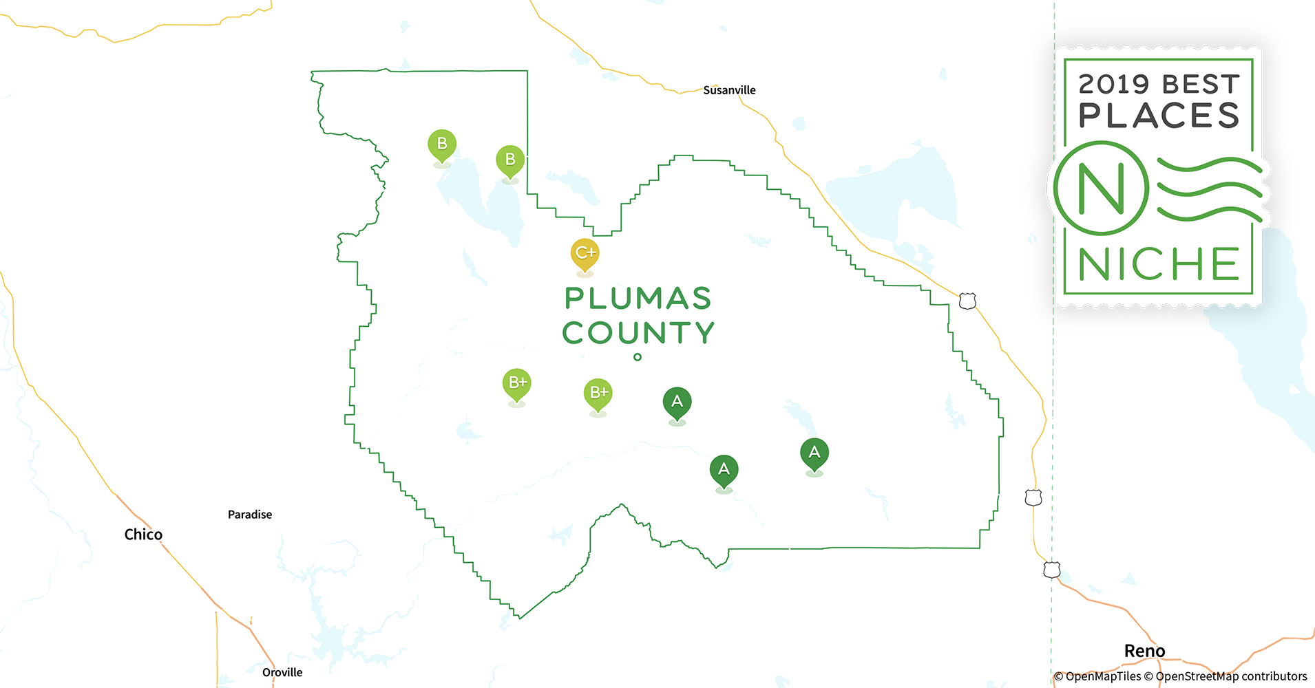 Plumas County Map With Towns