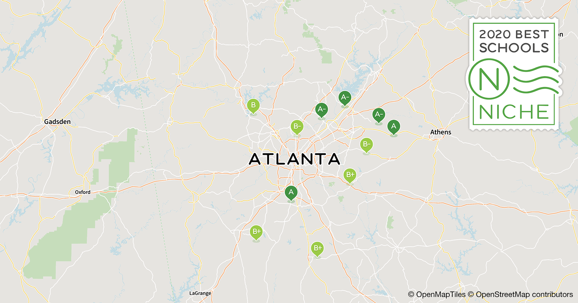 North Atlanta High School District Map 2020 Best School Districts in the Atlanta Area   Niche