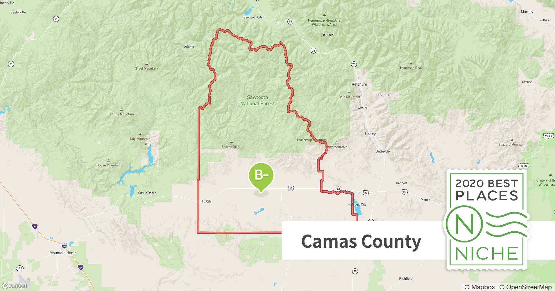 Camas County Map