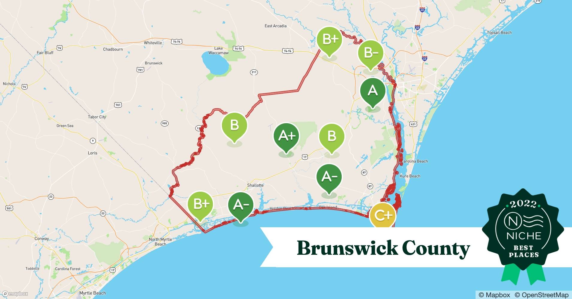 Brunswick County Zip Code Map