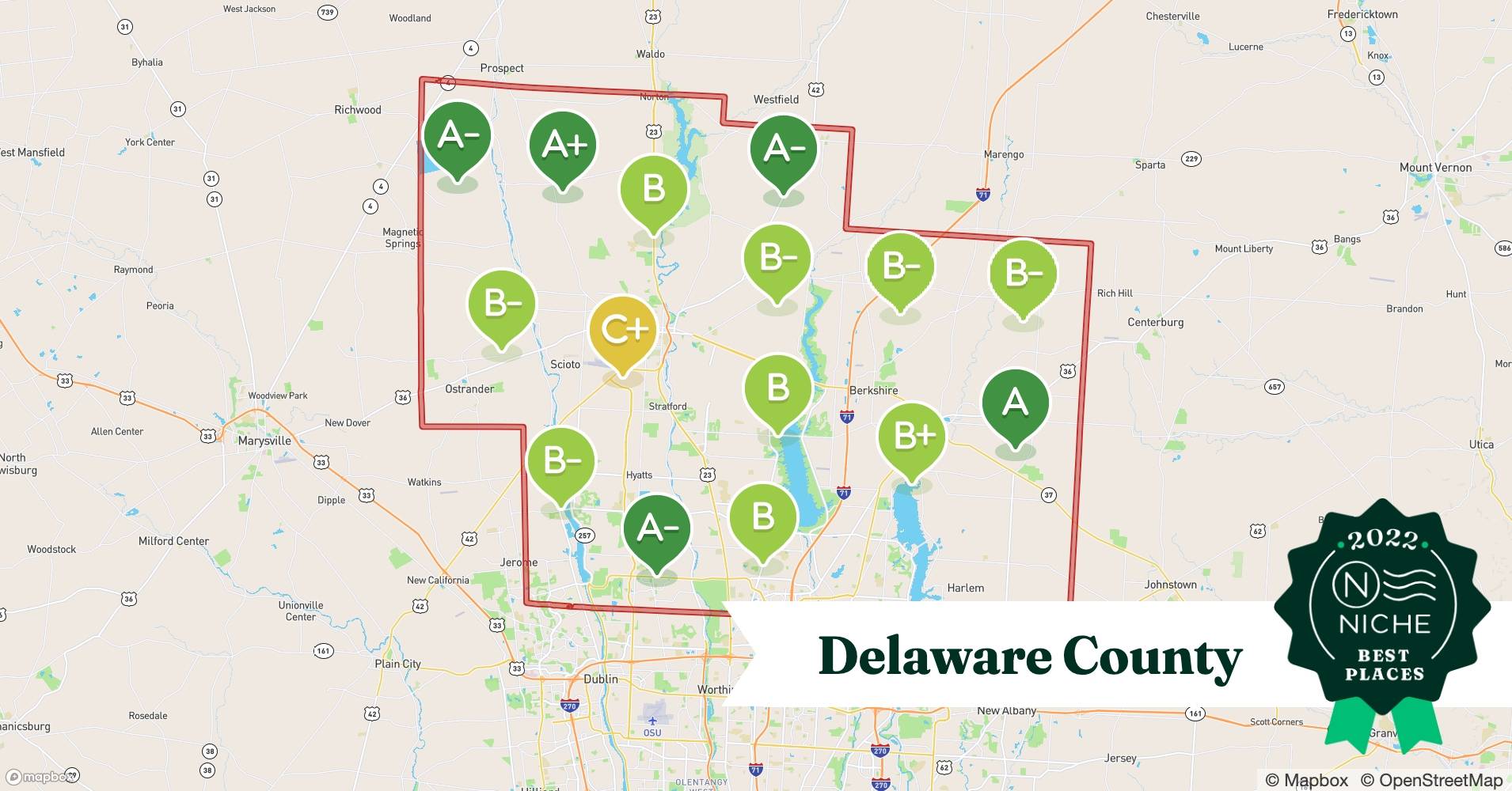 Delaware County ZIP Codes with the Best Public Schools Niche