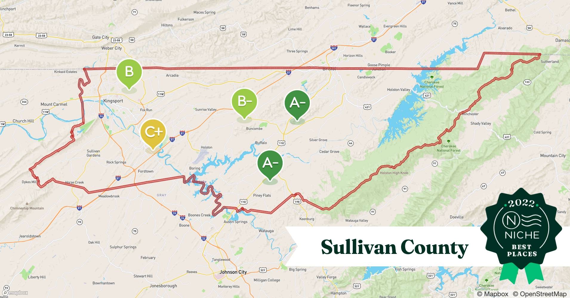Sullivan County Tn Map 2022 Best Places To Live In Sullivan County, Tn - Niche