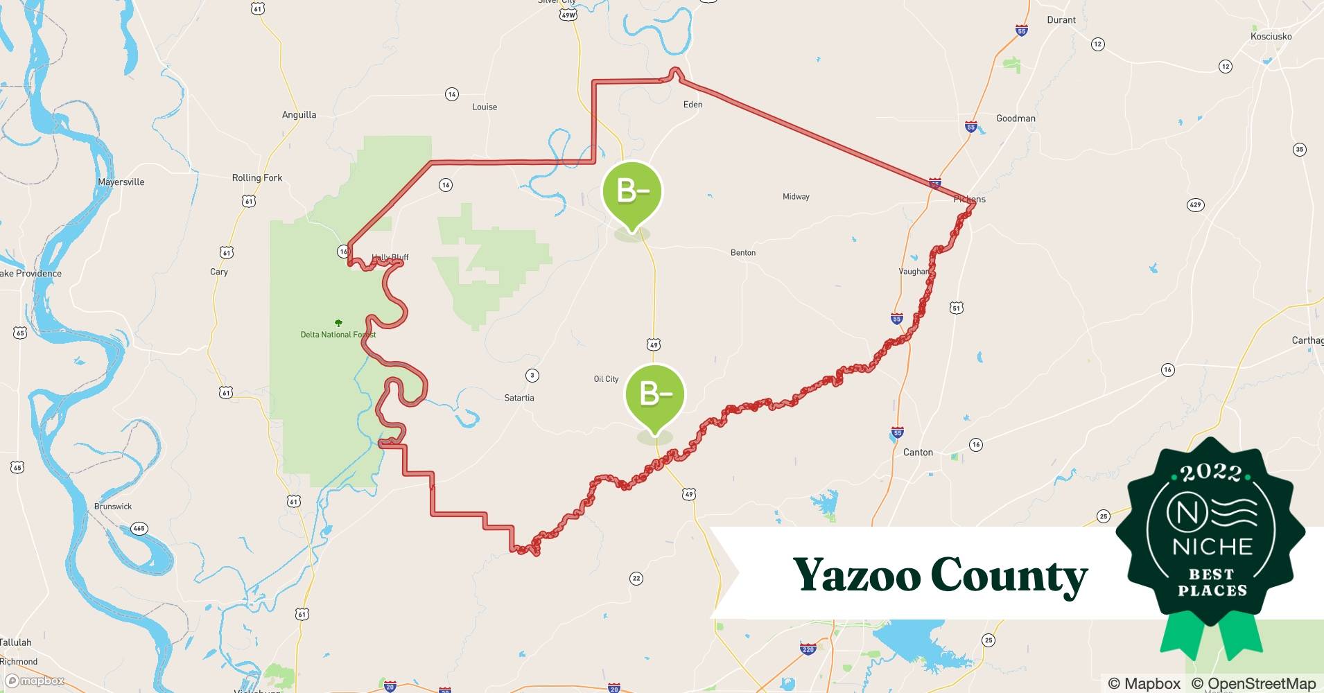 Yazoo County ZIP Codes with the Best Public Schools Niche