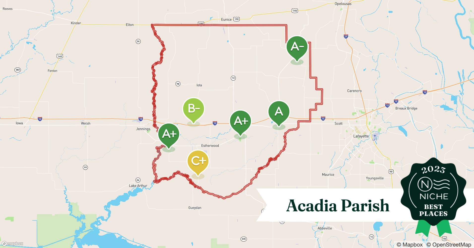 Acadia Parish ZIP Codes with the Best Public Schools Niche