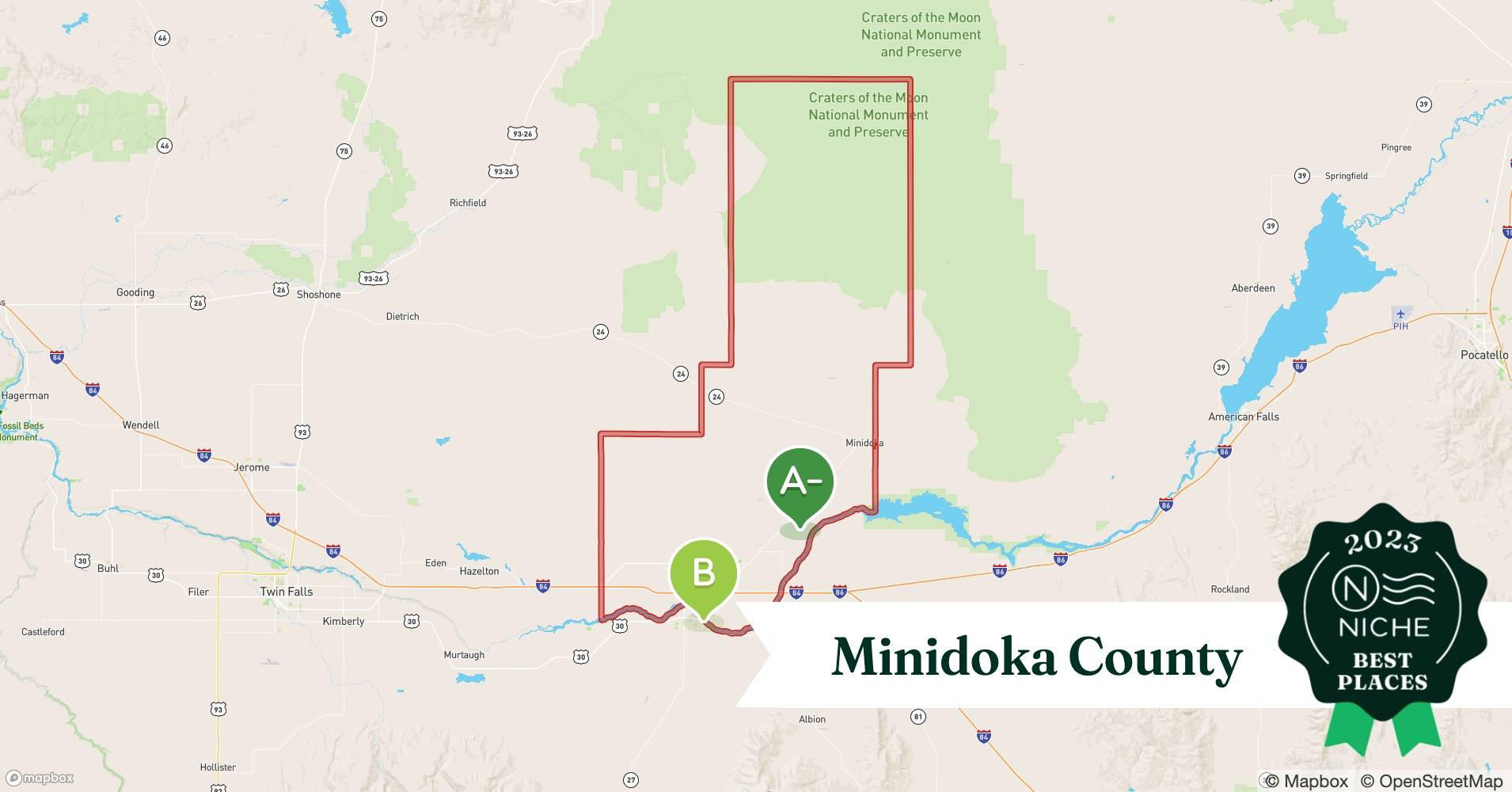 Minidoka County Id Wall Map Premium Style By Marketma vrogue.co