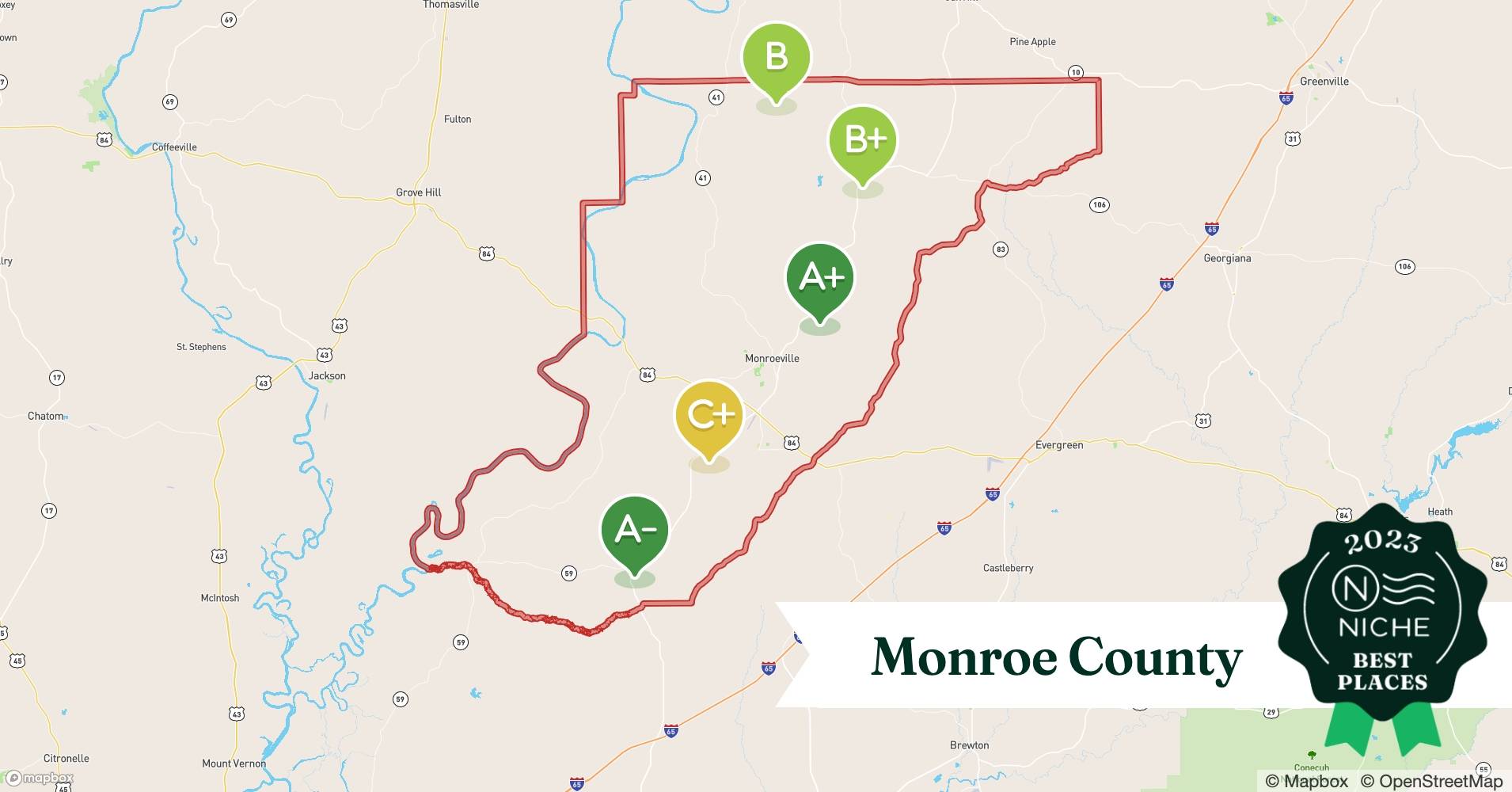 2023 Best Places to Live in Monroe County, AL Niche