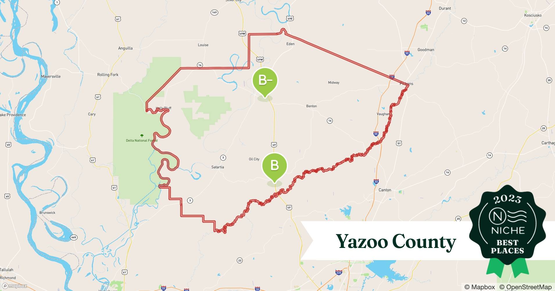 Yazoo County ZIP Codes with the Best Public Schools Niche