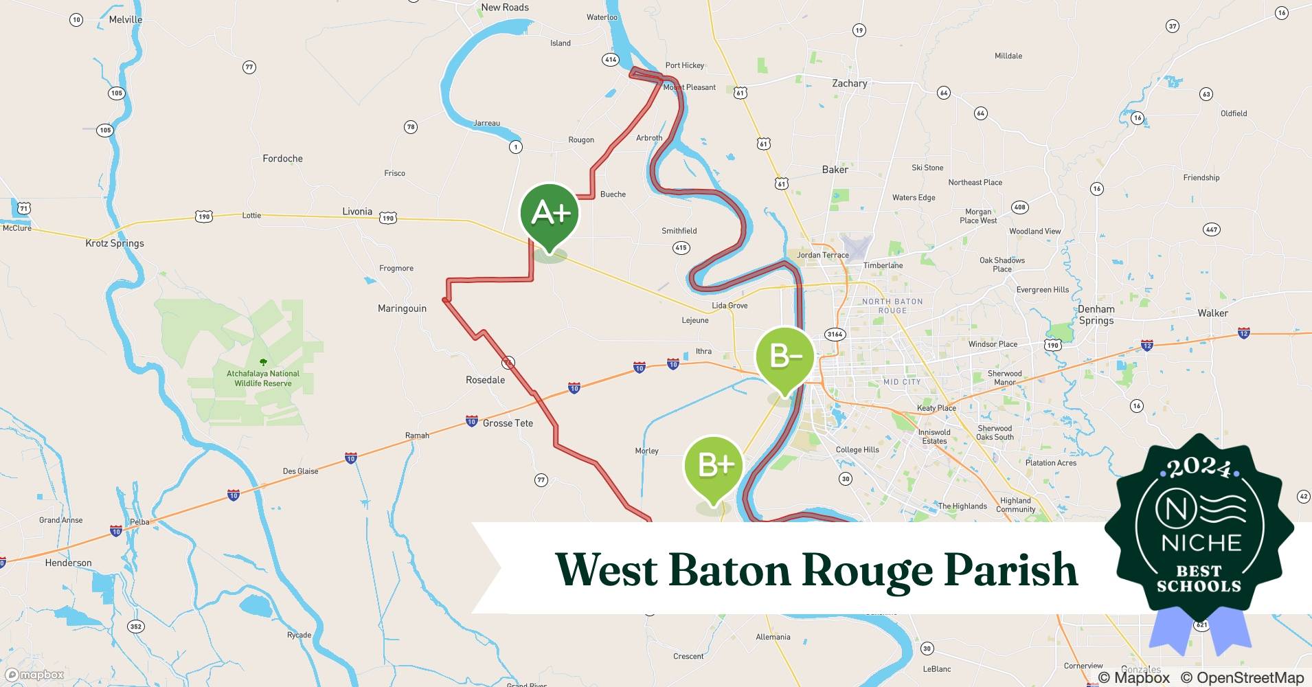 Best Schools with Gifted and Talented Programs in West Baton Rouge